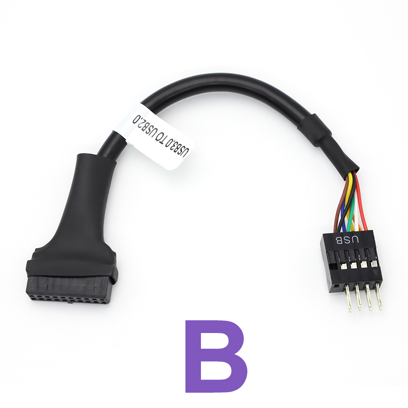 1Pcs USB 2.0 Motherboard IDC 9pin female to USB 3.0 19/20 Pin male Adapter,mainboard USB 3.0 20 Pin Header to USB 2.0 9Pin Cable — reference image 4