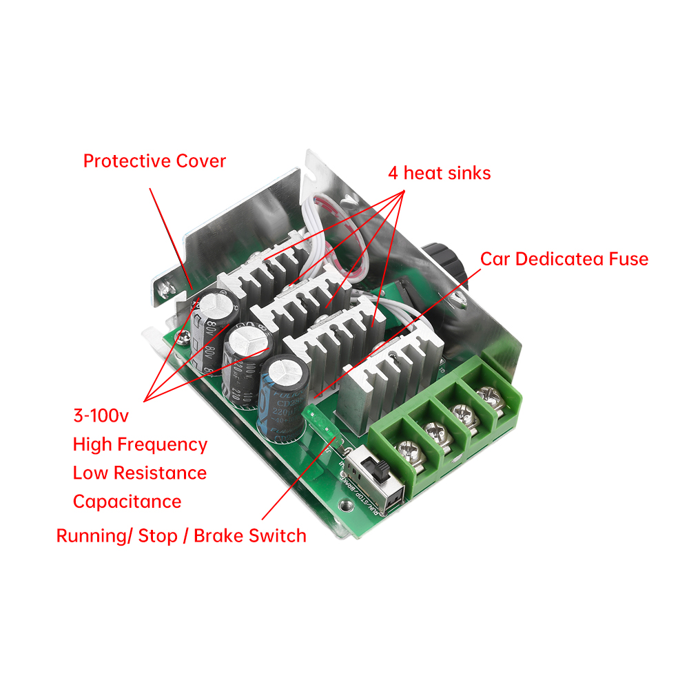 PWM 30A 7-70V DC Motor Speed Controller Module 12V 24V 48V 60V Adjustable Speed Regulator Control Governor Switch — reference image 5