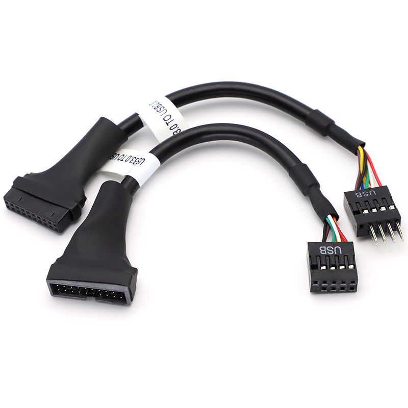 1Pcs USB 2.0 Motherboard IDC 9pin female to USB 3.0 19/20 Pin male Adapter,mainboard USB 3.0 20 Pin Header to USB 2.0 9Pin Cable — reference image 1
