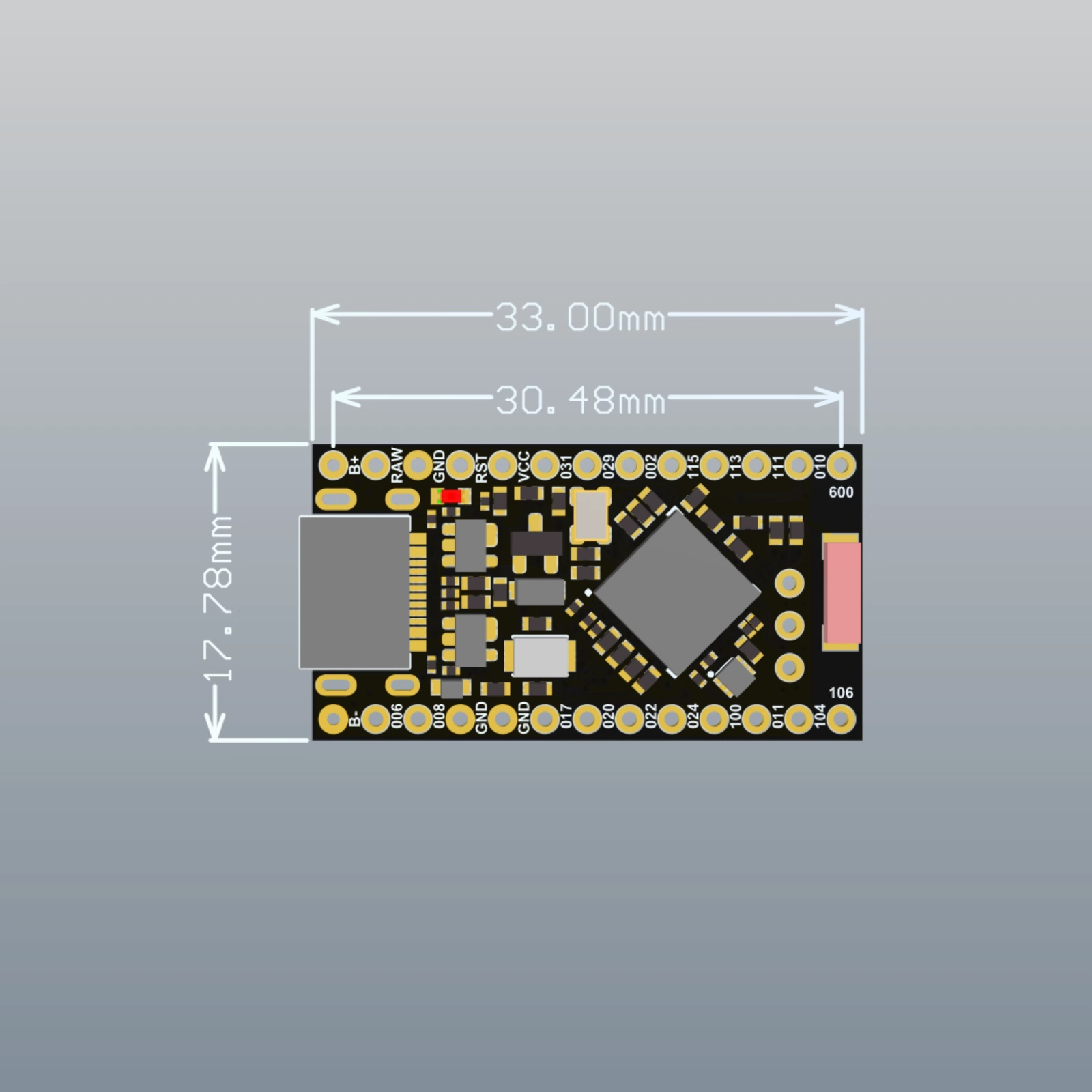 NRF52840 Development Board Supermini Compatible With Nice!Nano V2.0 Bluetooth Charging Management — reference image 3
