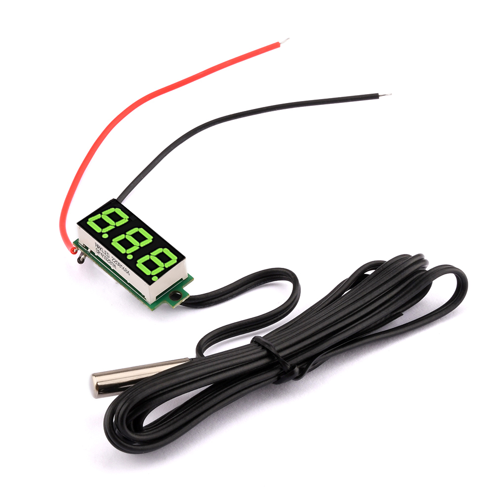 DC 12V 24V Mini Digital LED Thermometer for Car Temperature Monitor Panel Meter Measuring Range -50-125C with Temperature Probe — reference image 4