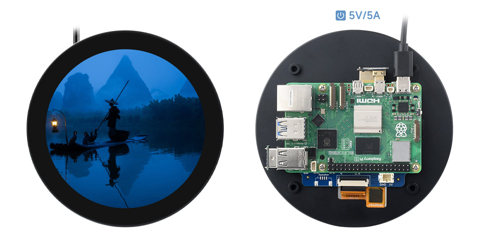 4inch HDMI Round Touch Display for Raspberry Pi/Jetson Nano/PC, High Resolution 720×720 IPS 10-Point — reference image 1