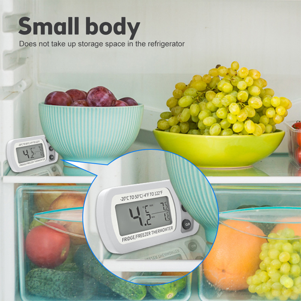 Fridge Thermometer With Hook Anti-Humidity Refrigerator Freezer Electric Digital Thermometer Temperature Monitor LCD Display — reference image 3