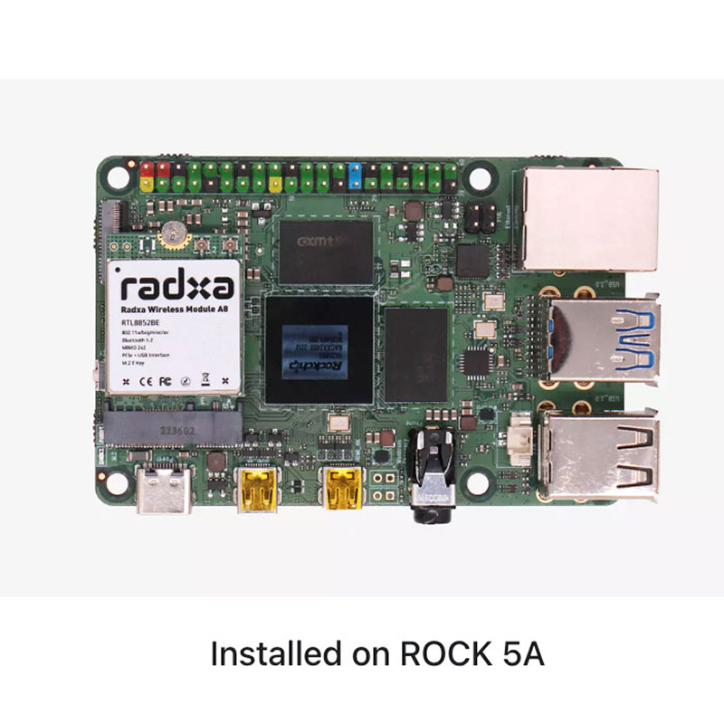 Radxa Wireless Module A8 WiFi6 / BT5.2 Dual Antenna Supports PCIe M.2 E K — reference image 9