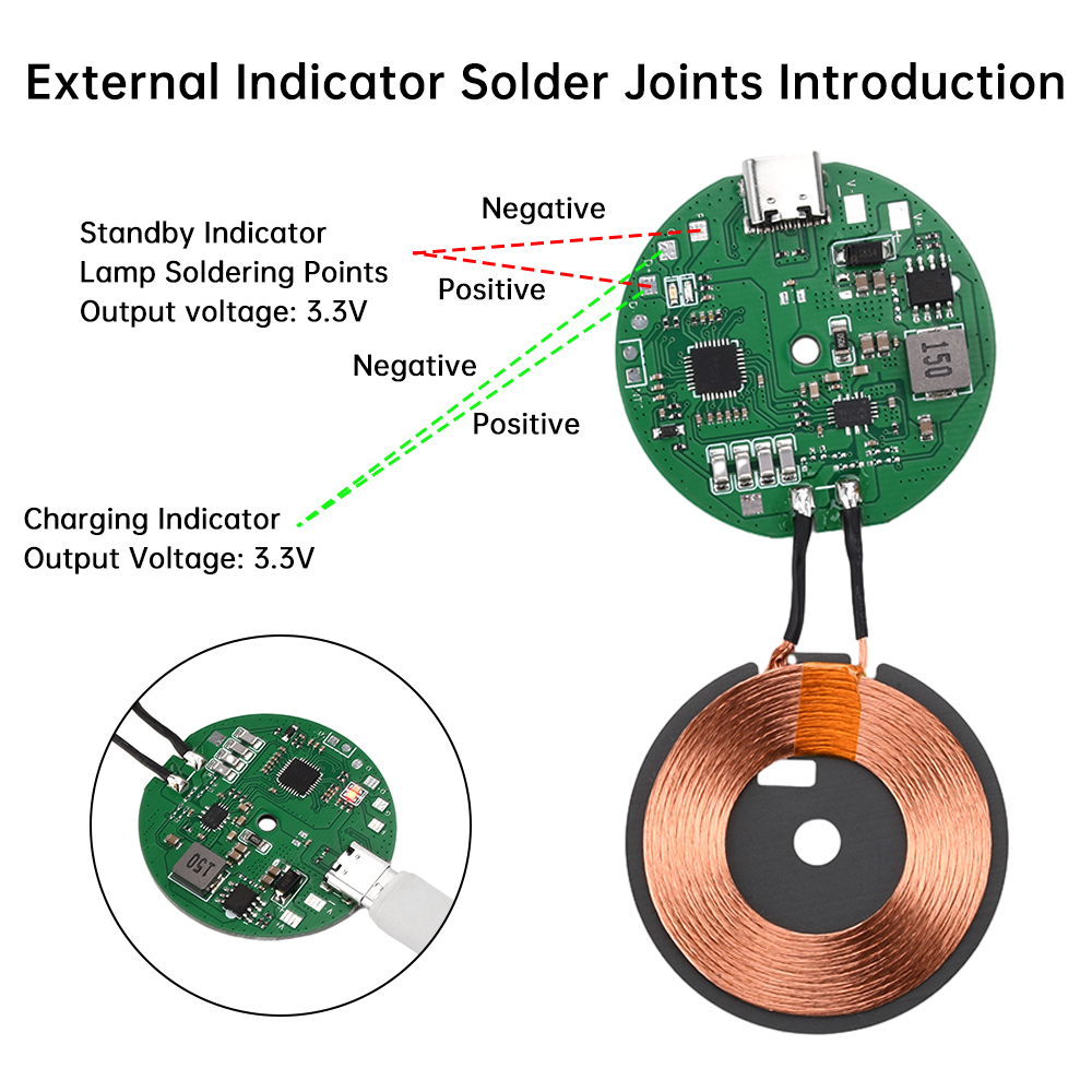 12V 24V 20W Wireless Charger Transmitter Module Wireless Charging Receiving PCBA Board Power Supply Coil For Apple Android Phone — reference image 5