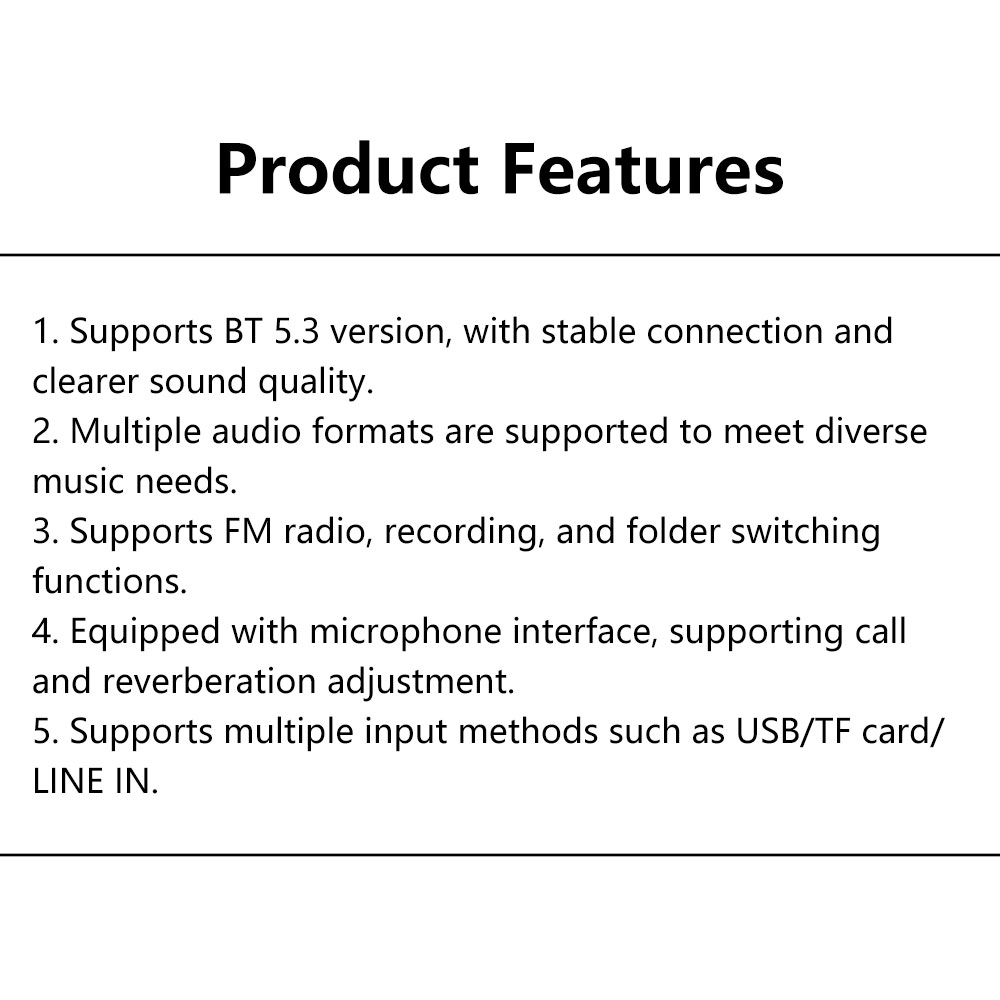 DC12V MP3 Bluetooth Decoder Board BT5.3 Amplifier Car Audio DIY Music Player FM Radio Module RGB TF AUX USB Mic Record WAV APE — reference image 15