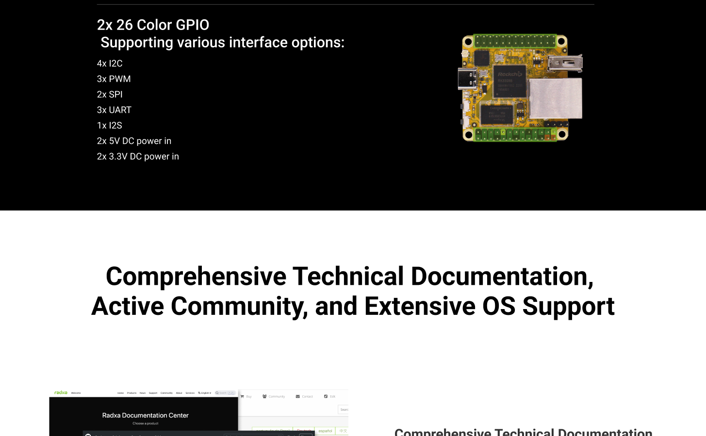 Radxa ROCK Pi S RK3308B 4-core CPU, 100Mbps Ethernet with PoE Support, WiFi 4 & BT 4.2 , Single Board Computer — reference image 5