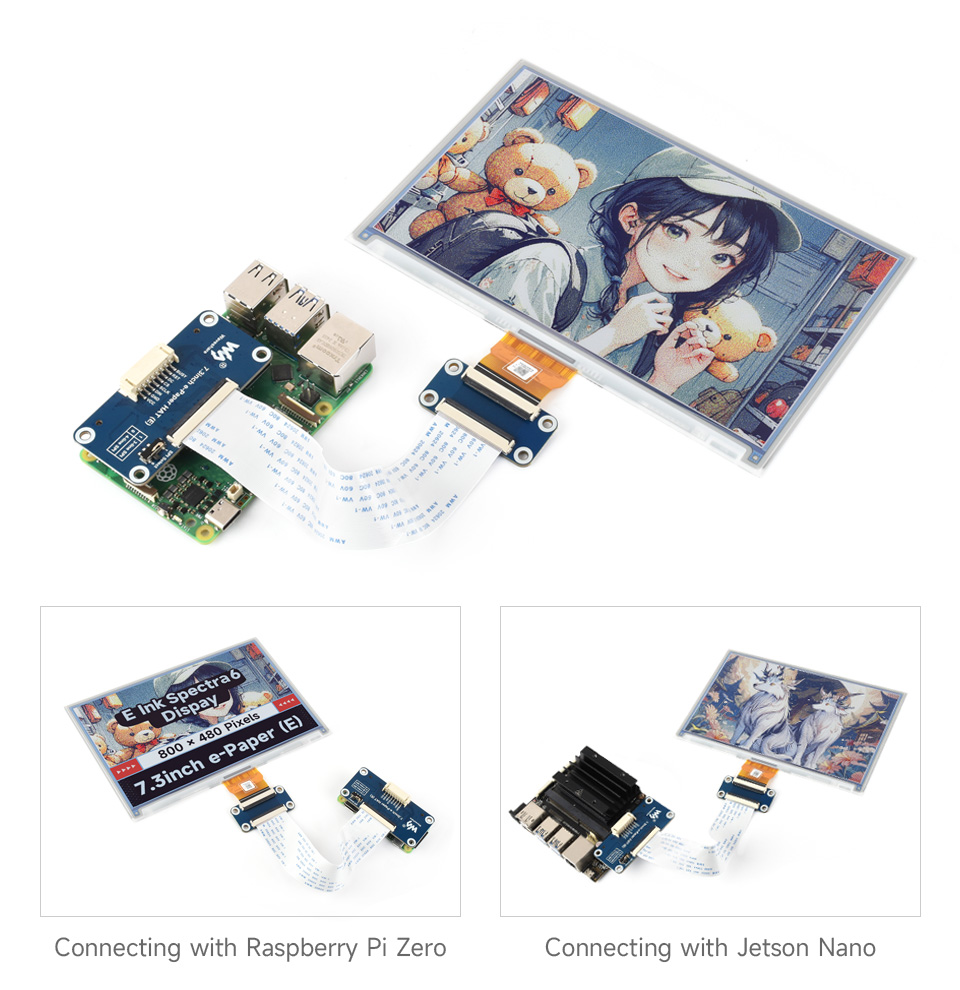 7.3 inch E-Ink Spectra 6 (E6) Full Color E-Paper Display, Low Power Consumption, 800×480 Pixels, SPI Communication — reference image 17