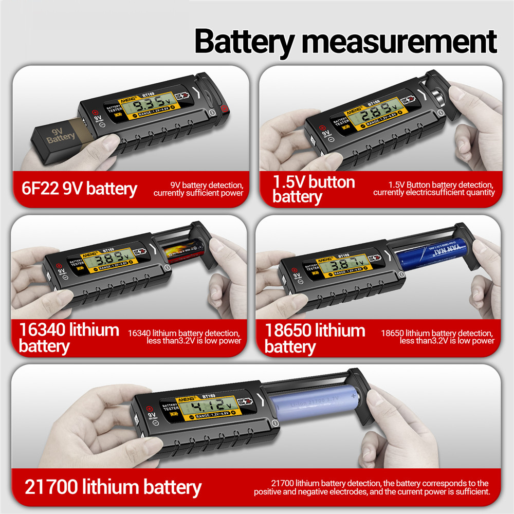 ANENG BT167 Battery Tester LCD Display C AA AAA D 9V 1.5V Universal Button Cell Detector Volt Test Checker Power Diagnostic Tool — reference image 13