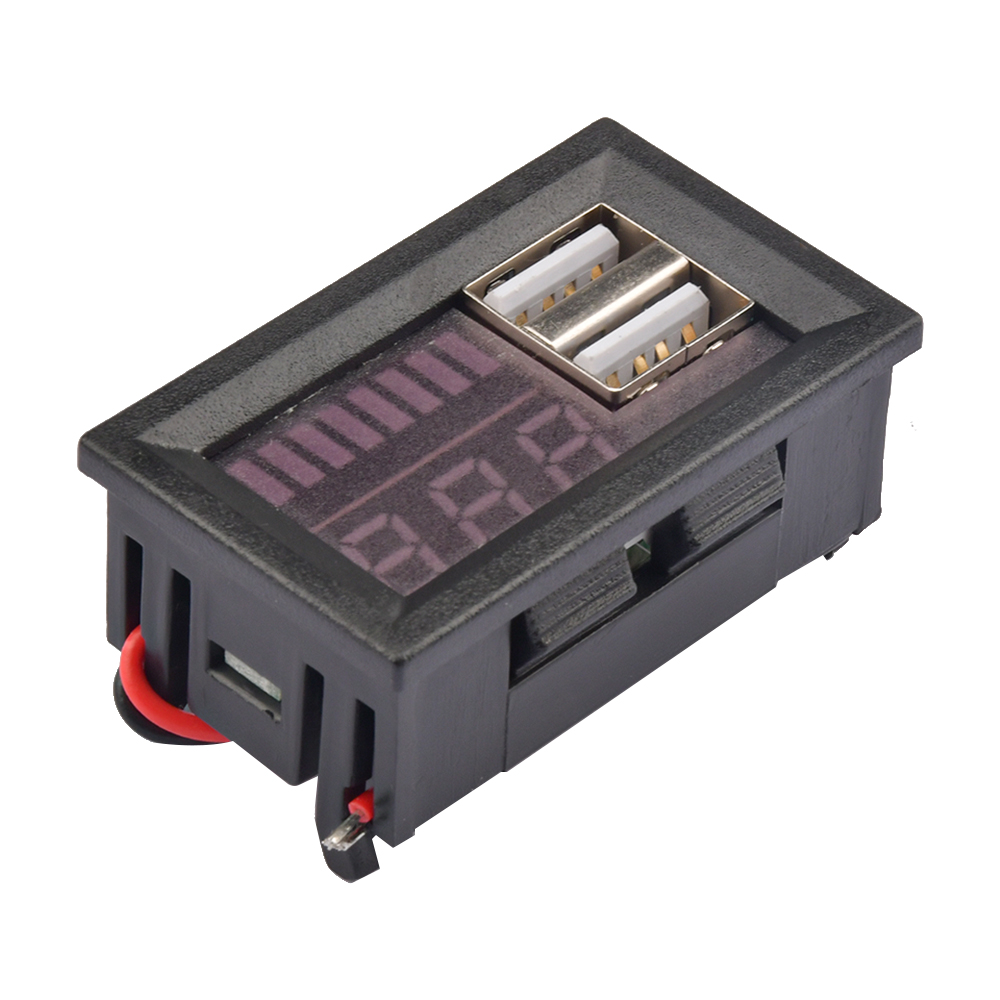 Dual USB 5V 2A Car Voltmeter Voltage Meter Panel 12V-24V 3S-7S Lithium Battery Capacity Indicator Power Tester Li-ion Lead acid — reference image 4