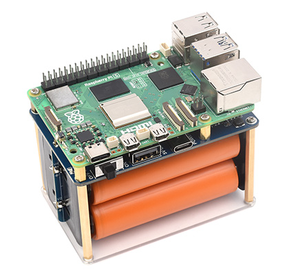Waveshare UPS HAT (E) for Raspberry Pi, Supports 4×21700 Li batteries (NOT included), Bi-Directional Fast charging, Pogo Pins — reference image 5