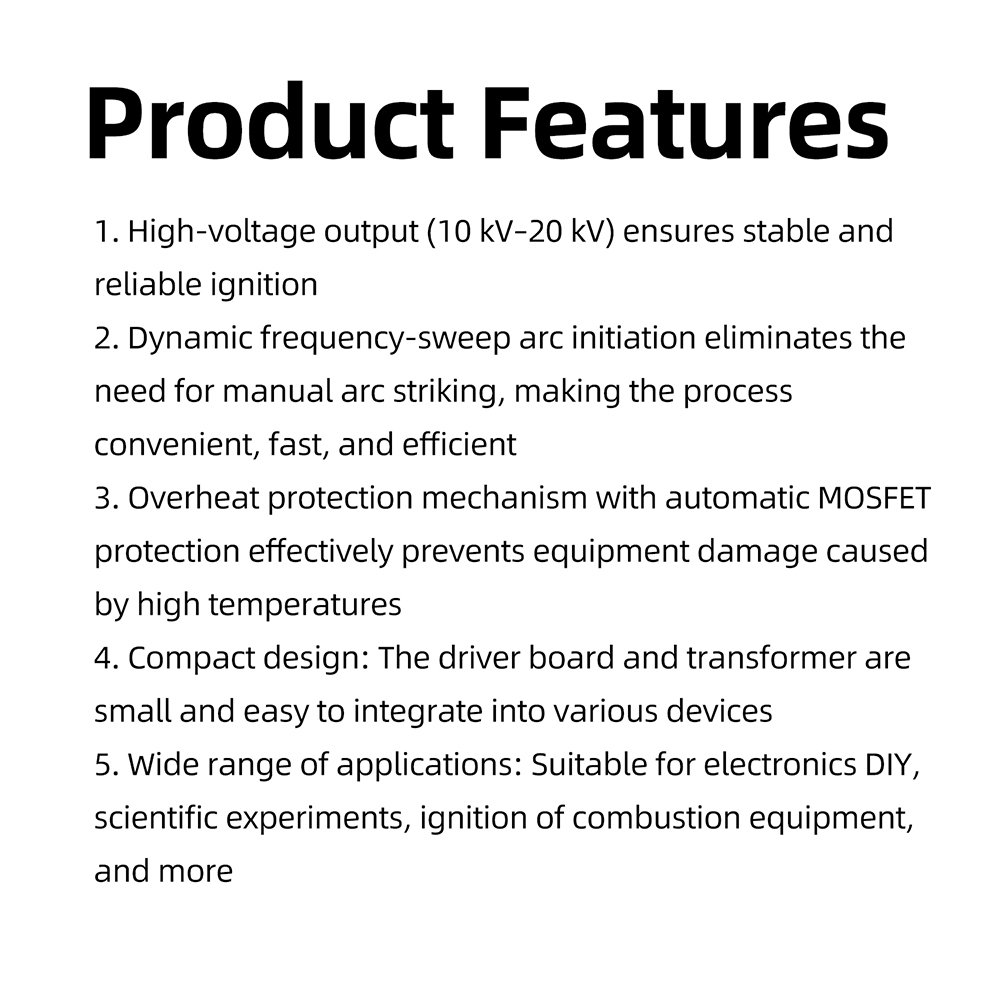 20KV High Voltage Generator Arc Igniter Module with Overheat Protection for DIY Electronics and Scientific Experiments — reference image 14