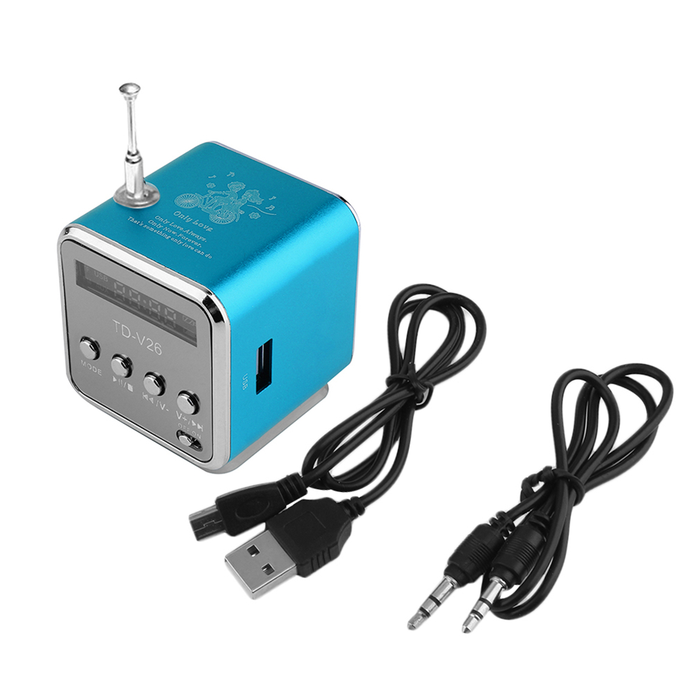 Portable TD-V26 Digital FM Radio Wireless Speaker Mini FM Radio Receiver LCD Display Stereo Loudspeaker Support SD/TF Card — reference image 13