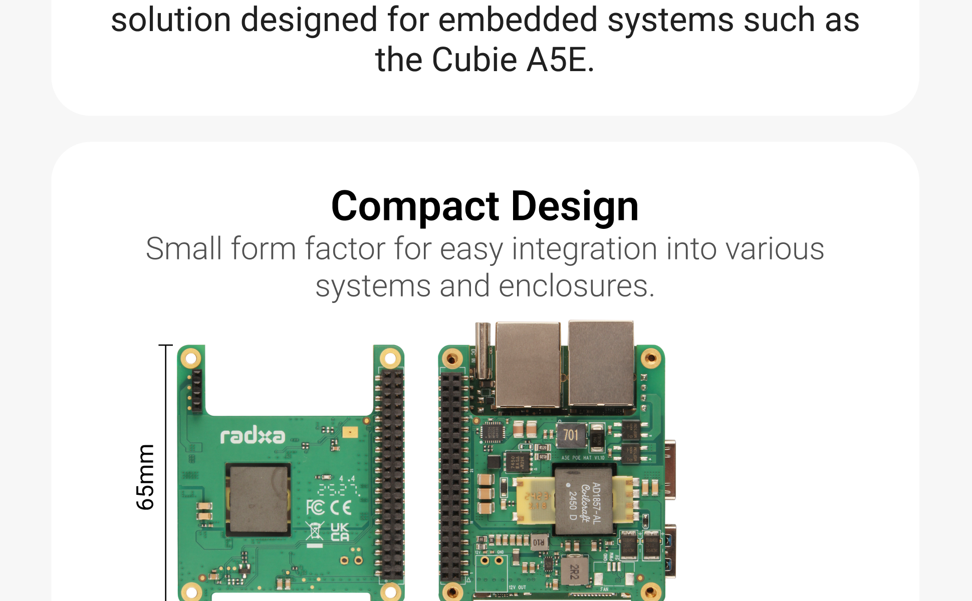 Radxa 20W PoE+ Module compact for CUBIE A5E — reference image 3