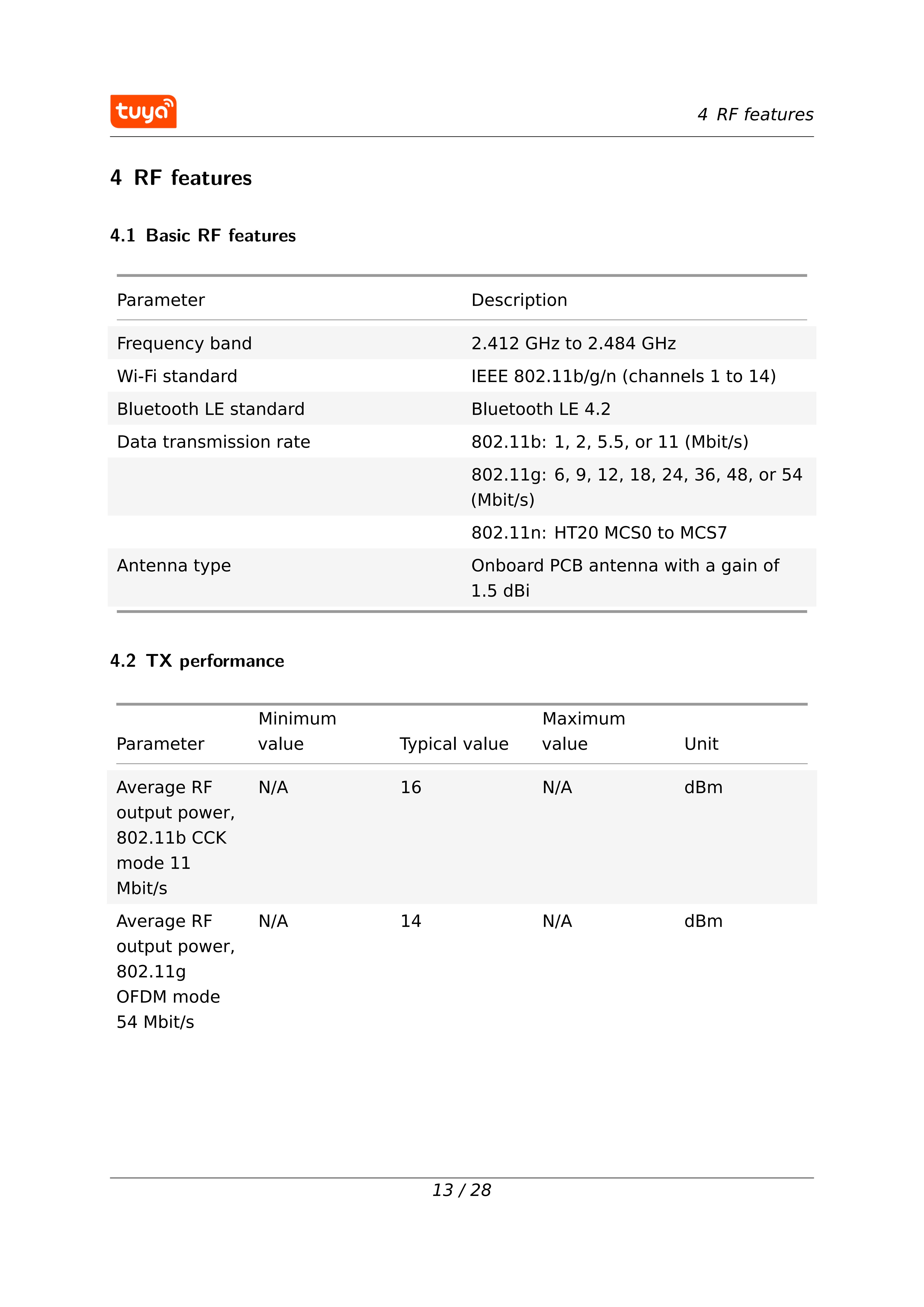 Tuya WBR3 Module Wi-Fi/Bluetooth RTL8720CF Chip Low Power Embedded wbr3 Serial Transmission Module — reference image 13