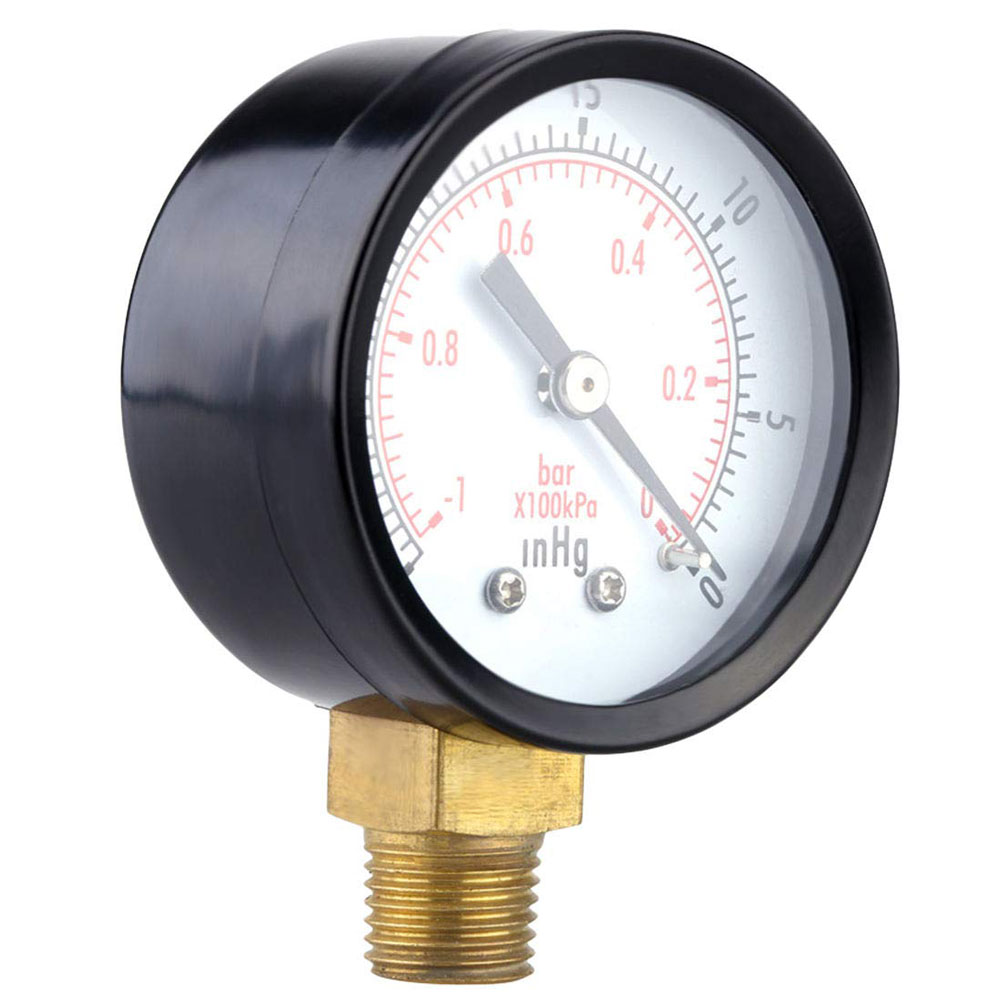 Vacuum Manometer Mini Dial Dual Scale Dial Gauge 1/4″ NPT -30HG/0PS Vacuum Pressure Meter 2″ Dial Digital Display Gauge — reference image 3