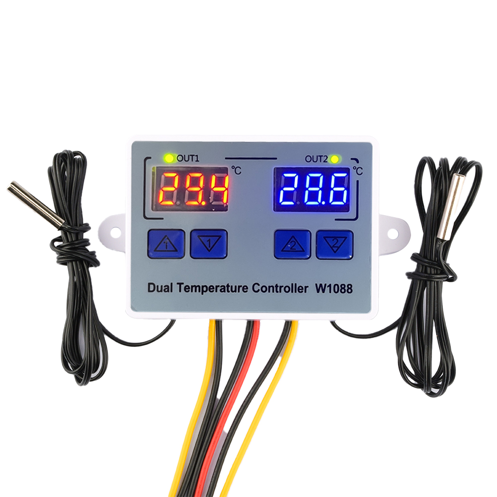 W1088 Dual LED Digital Temperature Sensor Meter Controller Electric Heating Thermostat 220V Aquarium Incubator Thermoregulator — reference image 2