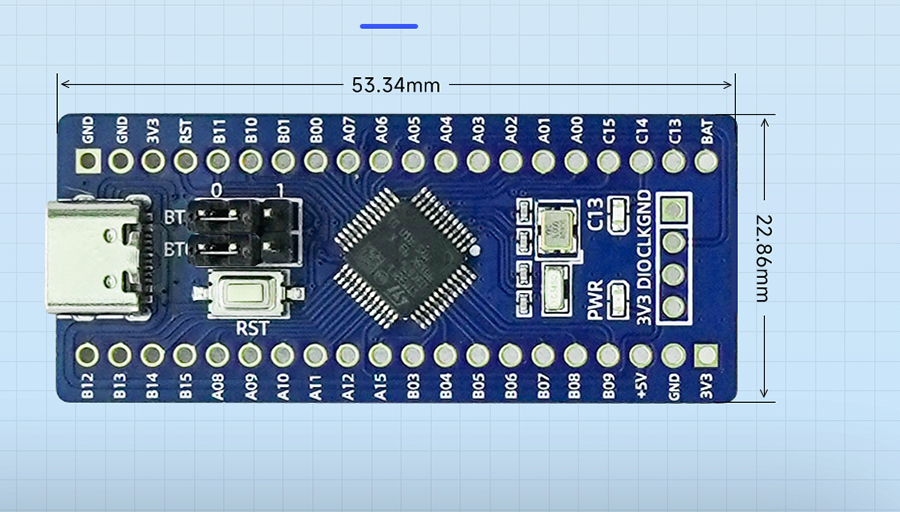 Blue Pill STM32 Development Board Onboard STM32F103 32F103C8T6 STM32F103C8T6 Microcontroller Core Board — reference image 3
