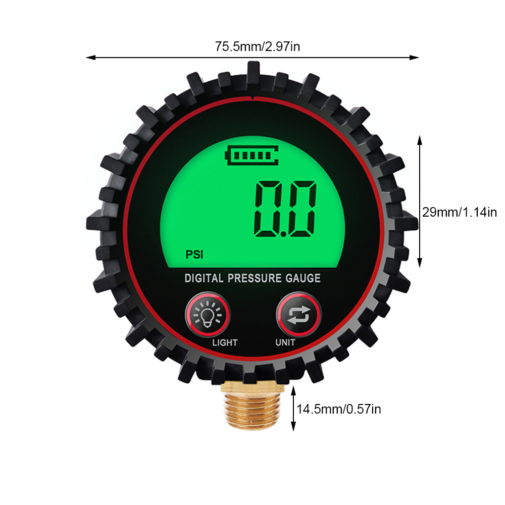 M11 1/4 1/8 Digital Car Tire Air Pressure Inflator Gauge LCD Display LED Backlight Vehicle Tester Inflation Monitoring — reference image 9