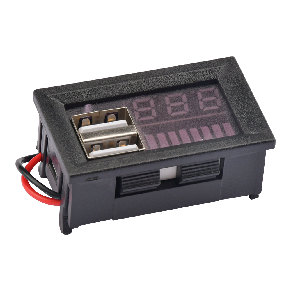 Dual USB 5V 2A Car Voltmeter Voltage Meter Panel 12V-24V 3S-7S Lithium Battery Capacity Indicator Power Tester Li-ion Lead acid — reference image 2