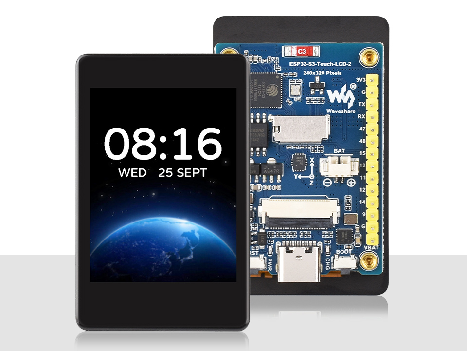 ESP32-S3 2inch Capacitive Touch Display Development Board IPS 240×320 With OV5640 Camera 32-bit LX7 Dual-core WiFi Bluetooth — reference image 1