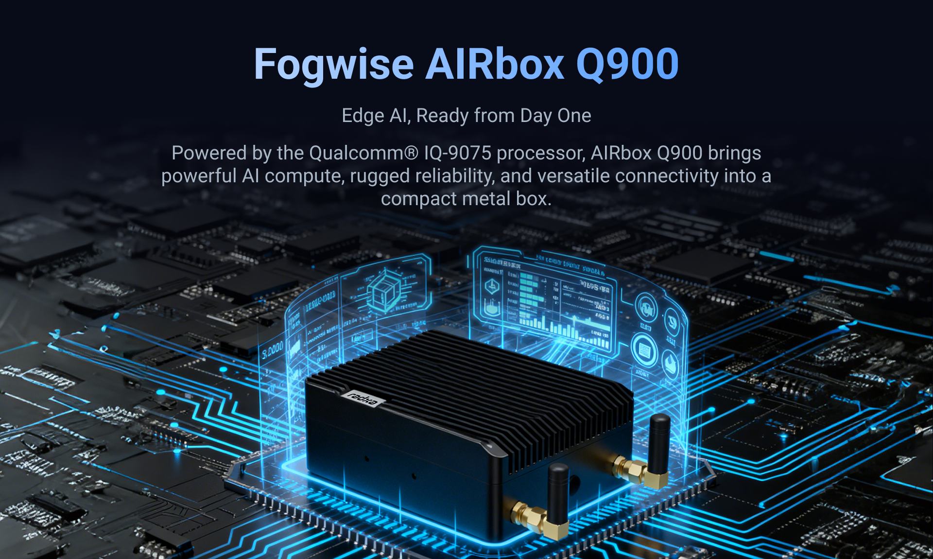 Radxa Fogwise AIRbox Q900, Edge AI, IQ-9075, 200 TOPS@INT8 (Sparse) ,Octa-core CPU high-performance GPU,36GB RAM 128UFS — reference image 2