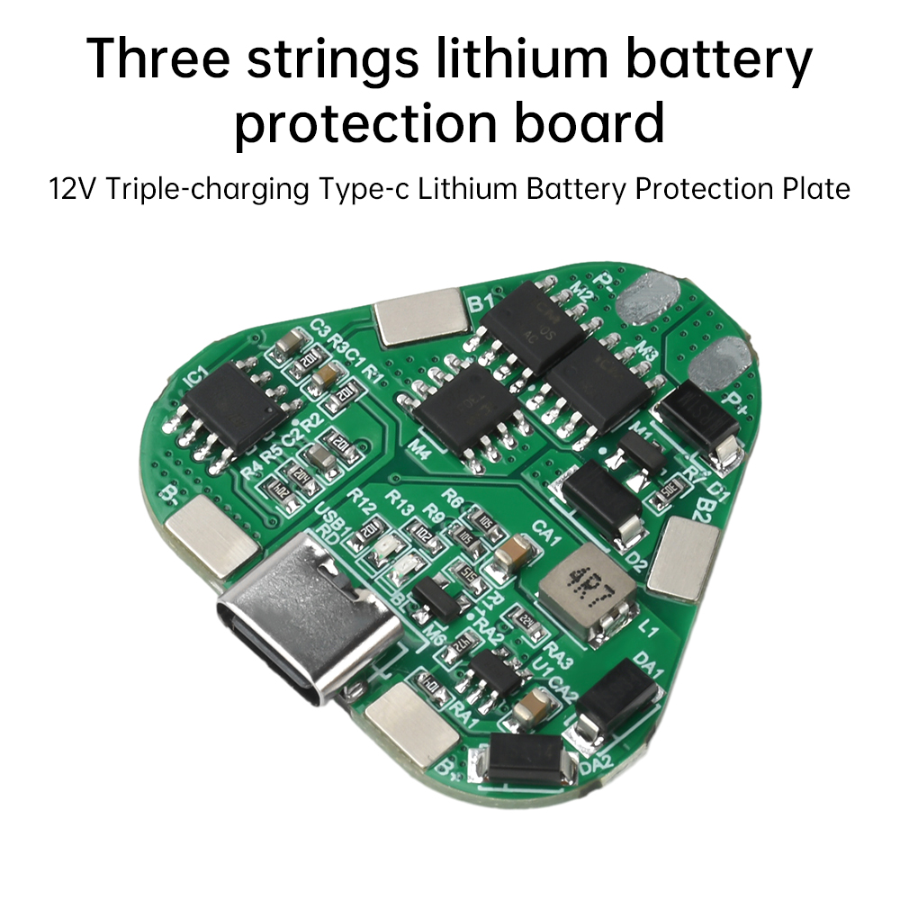 12V 3S 20A Type-C Lithium Battery Protection Board 11.1V 12.6V Overcharge Over-discharge Protect Li-ion BMS PCM PCB — reference image 3
