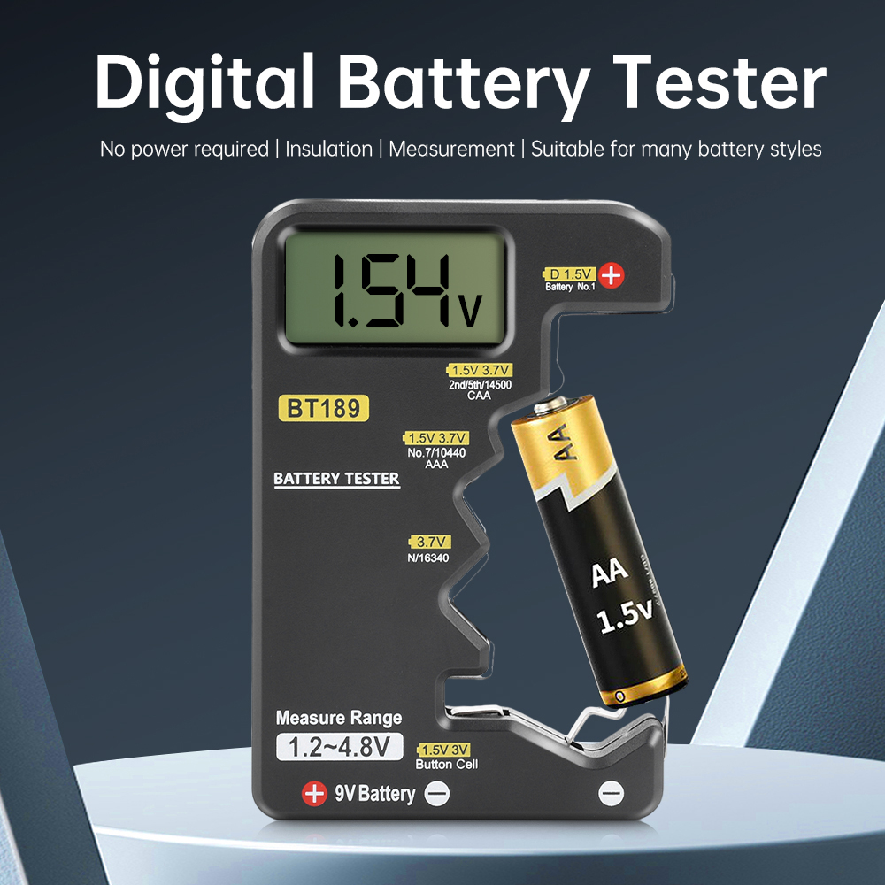 BT189 Ultra-small Battery Tester 9V AAAAA Button Cell Universal Household LCD Digital Display Battery Tester Power Bank Detector — reference image 9