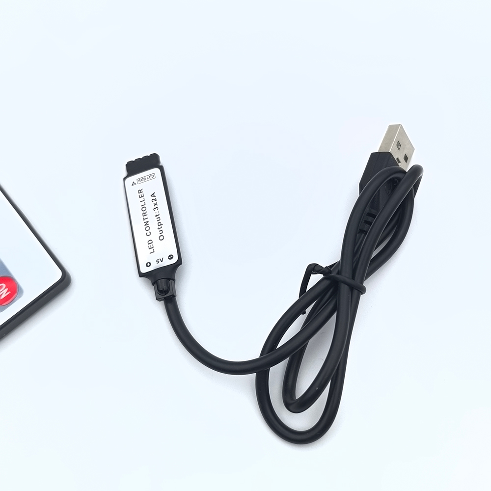 USB 5V mini 24key 4Pin RGB LED Strip Light RF Controller Control Cable Remote Dimmer for 5050 3528 2835 led Strip — reference image 4