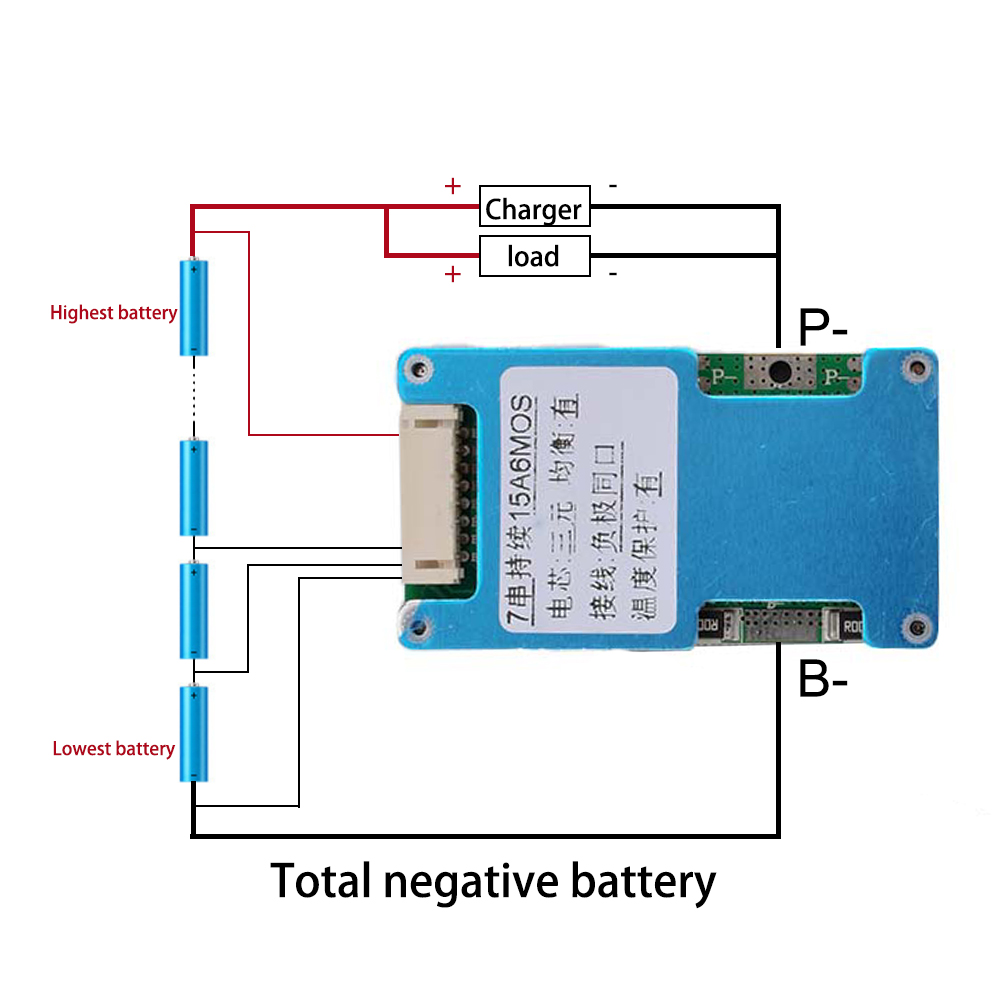 BMS 7S 24V 15A 20A 25A Li-ion Lmo Ternary Lithium 18650 Battery Charge Protection Board Balance And NTC Temperature Protect — reference image 1