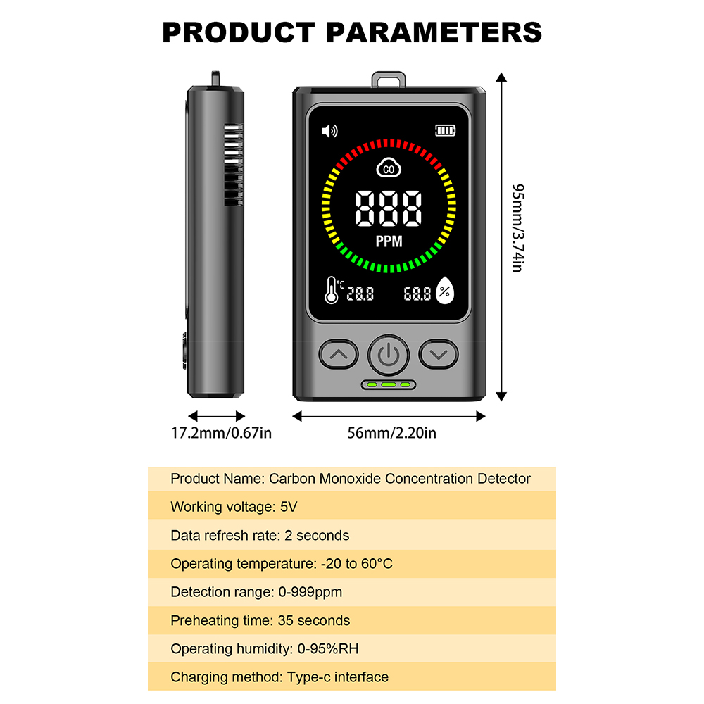 Air Quality Detector Carbon Dioxide Detector Agricultural Production Greenhouse Gas Monitor Air Quality Tester CO2 Meter — reference image 14