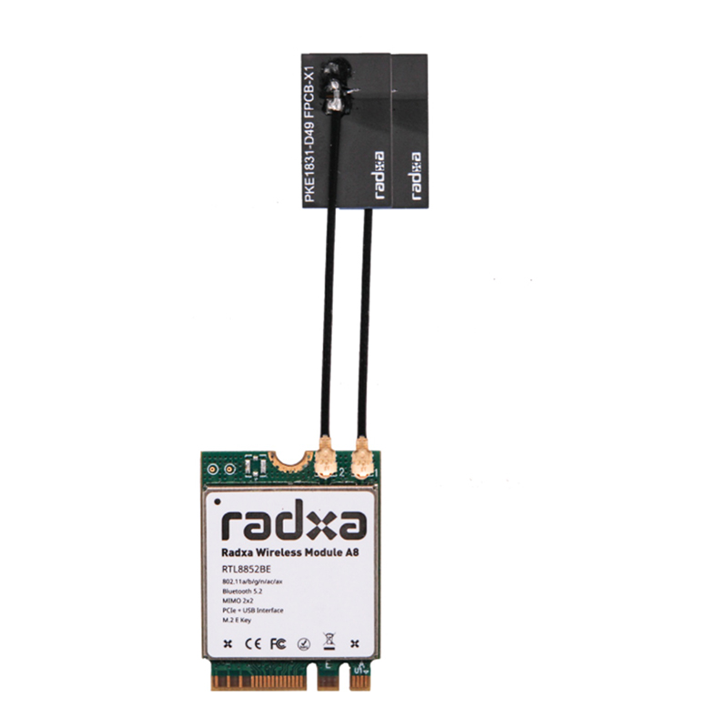 Radxa Wireless Module A8 WiFi6 / BT5.2 Dual Antenna Supports PCIe M.2 E K — reference image 6