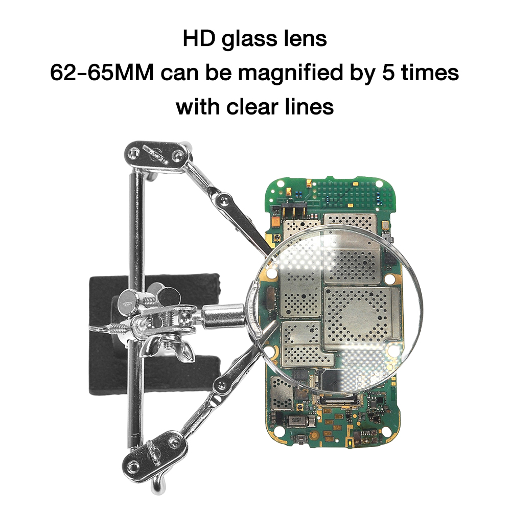 3.5X 12X Welding Auxiliary Clip Magnifier Electric Soldering Iron Circuit Board Welding Iron Magnifying Glass Bracket Tools — reference image 5