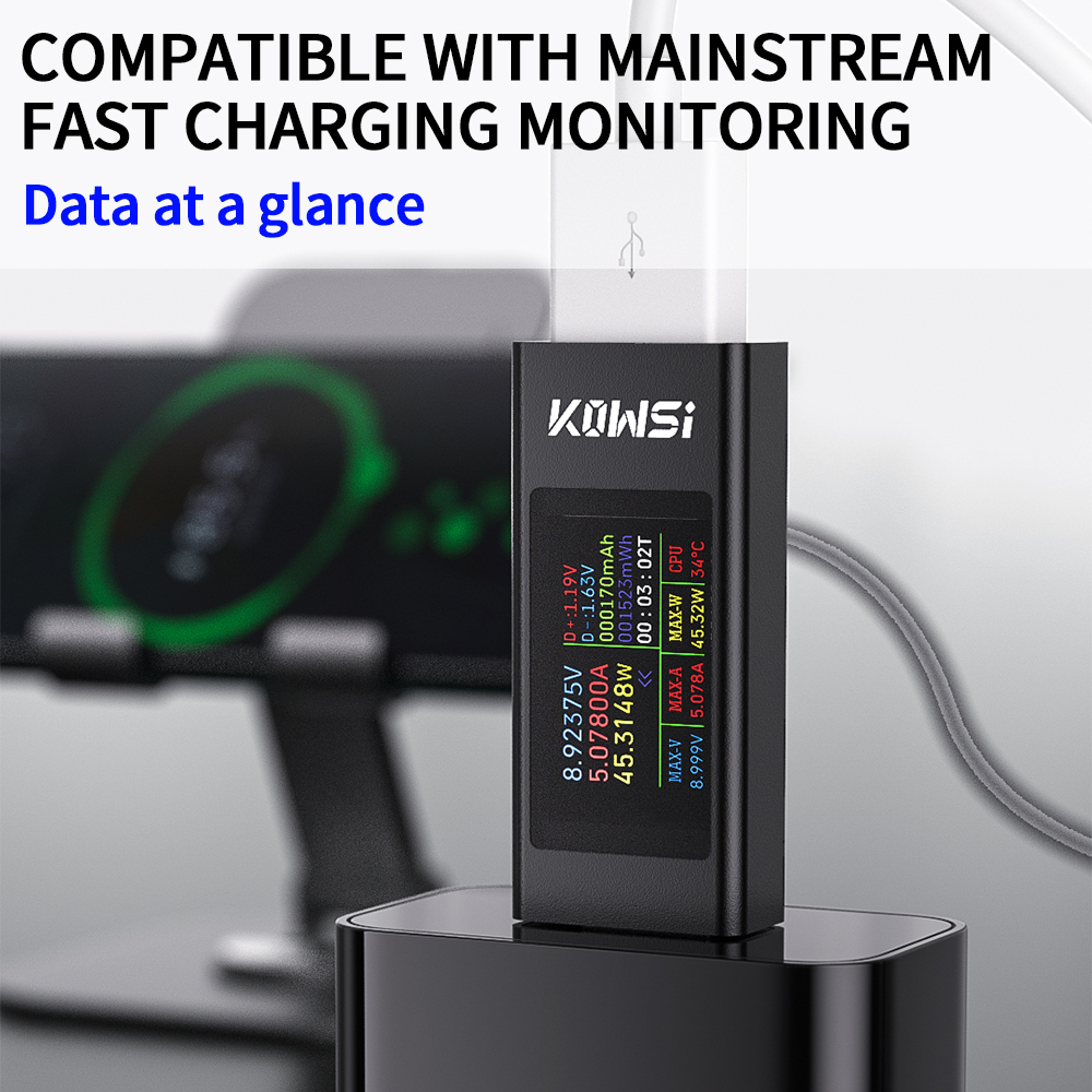 KWS-MX23 HD 1.06 inch IPS Display Multi-function USB Tester Voltage Ammeter Power Meter DC 4-30V 0-8A USB Tester Multimeter — reference image 9