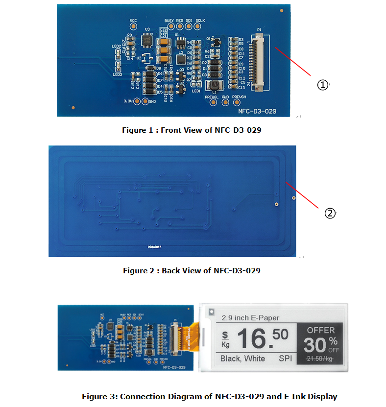 NFC-Driven 2.7″ 2.9″ 3.7″ 4.2″ E-Ink Display Development Kit | Low Power Display Module for DIY & Prototyping — reference image 1