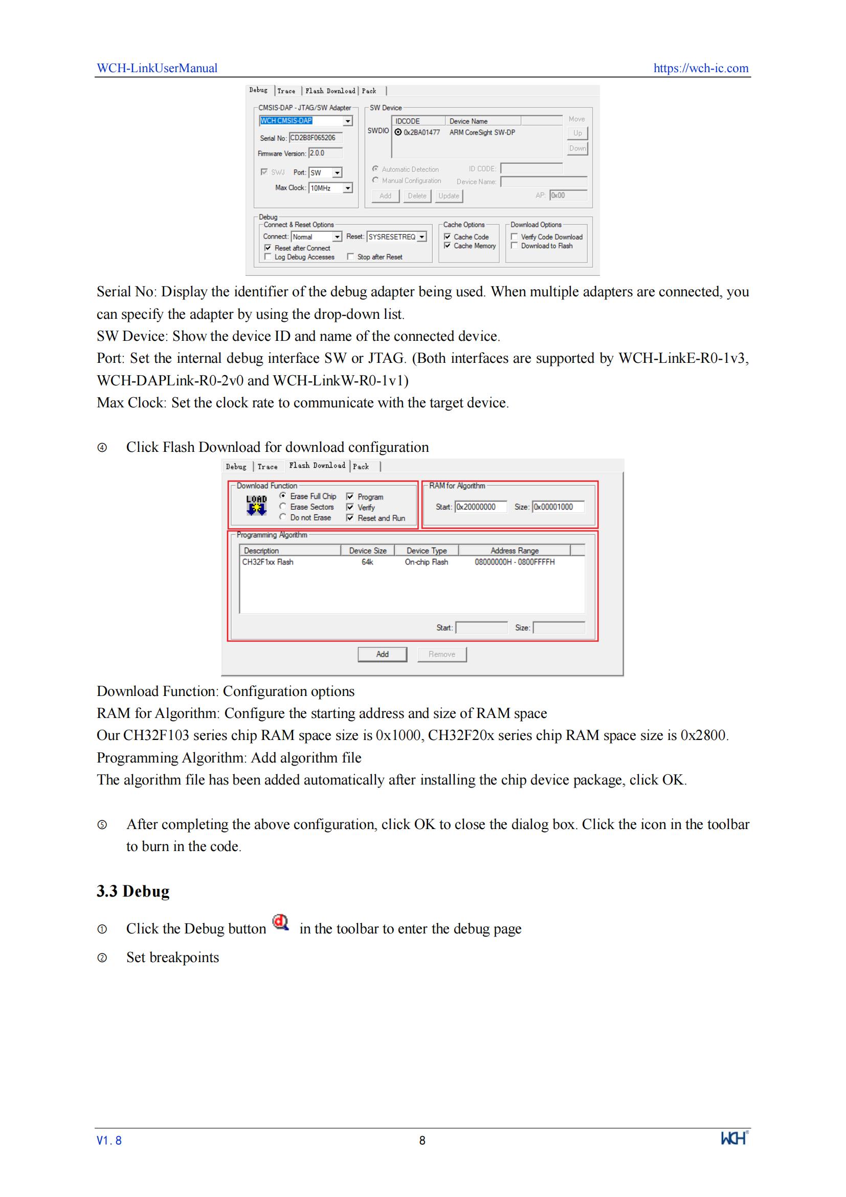 WCH LinkE Online Download Debugger Support WCH RISC-V Architecture MCU/SWD Interface ARM Chip 1 Serial Port to USB Channel — reference image 8