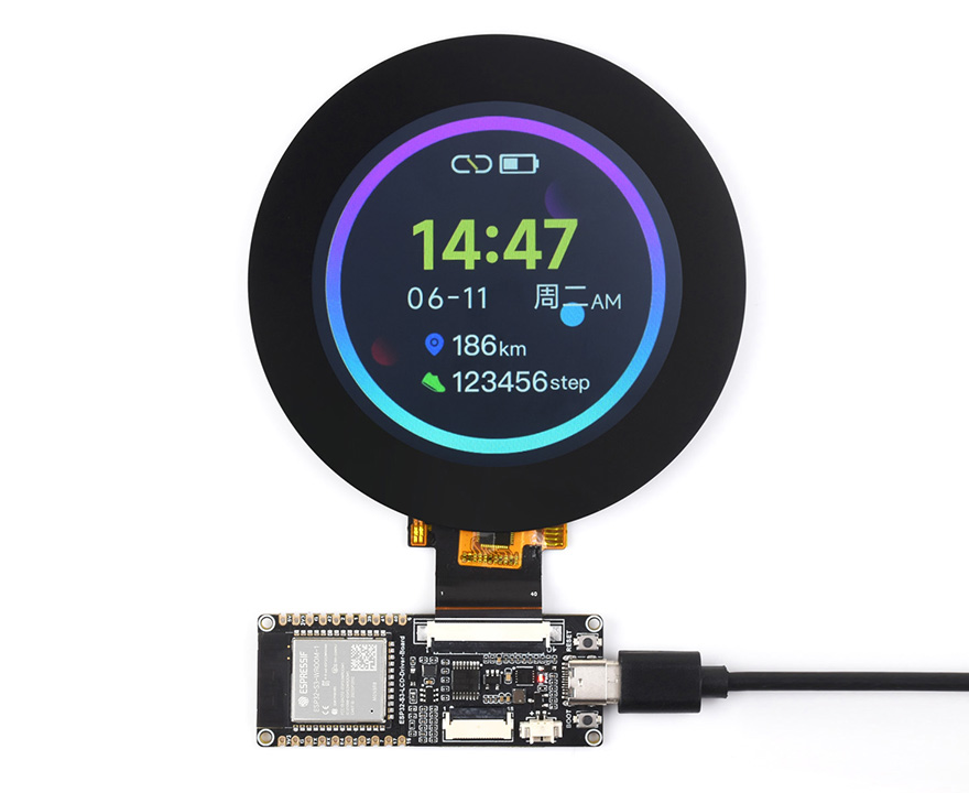 ESP32-S3 RGB LCD Driver Board 2.1inch 2.8inch 4.0inch RGB Round Touch Display Module WiFi & Bluetooth HMI LVGL GUI Development — reference image 7
