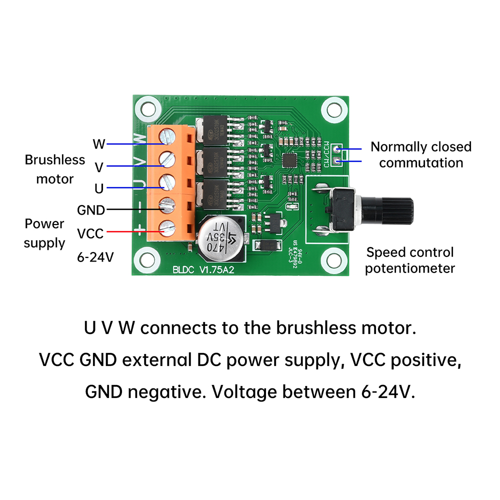 75W/200W High Quality DC Brushless Motor Control Board 6V12V24 Volt CD Drive Fan Motor Governor DIY Accessories — reference image 7