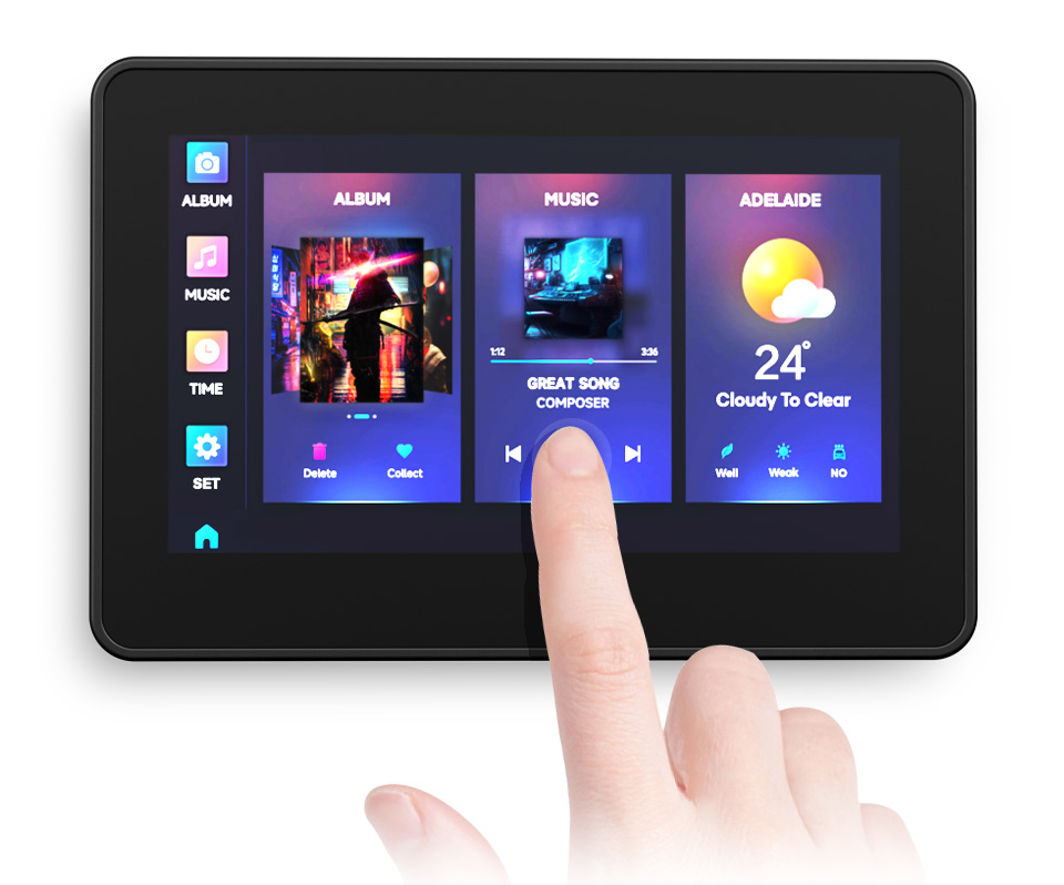ESP32 S3 4.3 Inch LCD (B) 800×480 Captive Touch Screen Display LVGL Development Board WiFi BLE5 with Sensor CAN I2C RS485 — reference image 6