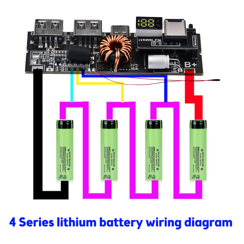 PD 65W 100W Power Bank 6-port 21700 two-way fast charging mobile power module for High capacity 18650 battery assemble — reference image 10