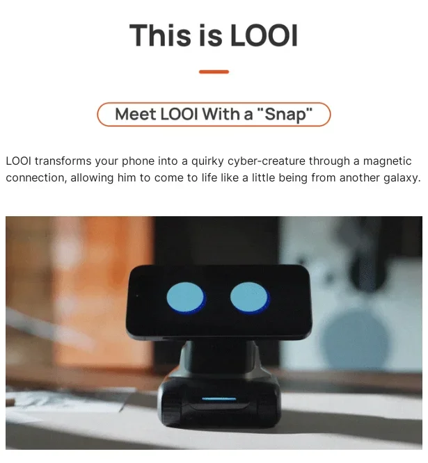 LOOI Smart Desktop Robot | AI Desktop Companion,ChatGPT Voice Interaction,Memory,Gesture& Face Recognition,Emotional Support — reference image 1