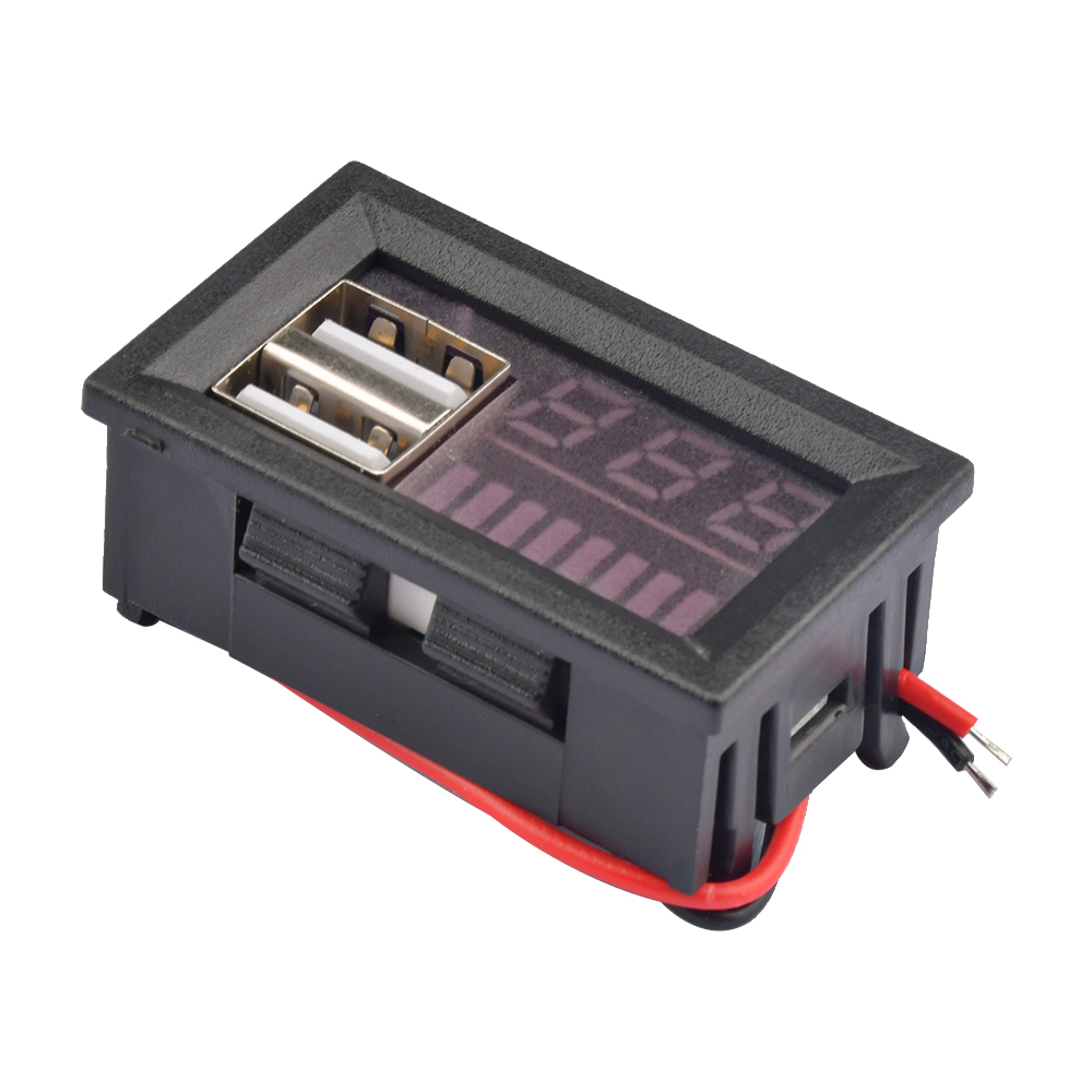 Dual USB 5V 2A Car Voltmeter Voltage Meter Panel 12V-24V 3S-7S Lithium Battery Capacity Indicator Power Tester Li-ion Lead acid — reference image 5