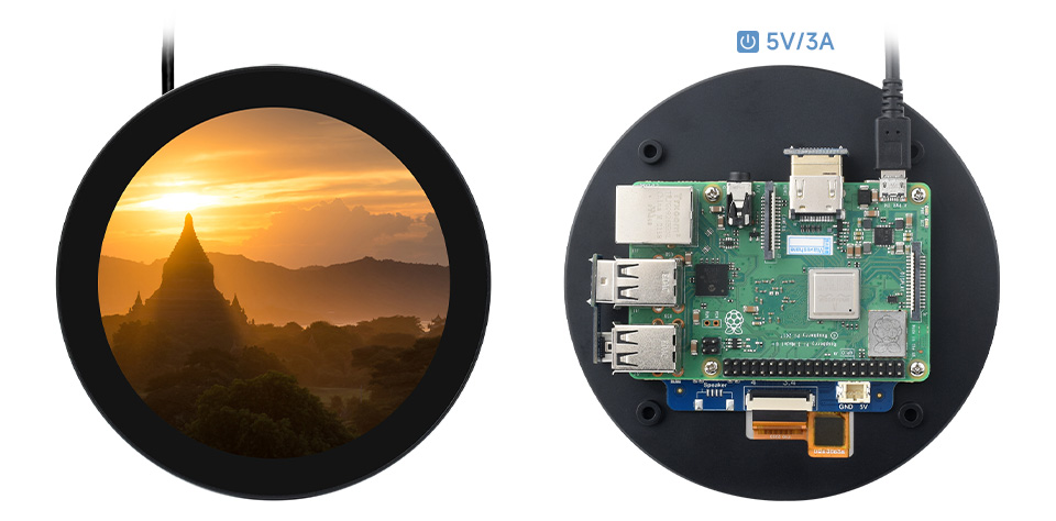 4inch HDMI Round Touch Display for Raspberry Pi/Jetson Nano/PC, High Resolution 720×720 IPS 10-Point — reference image 2