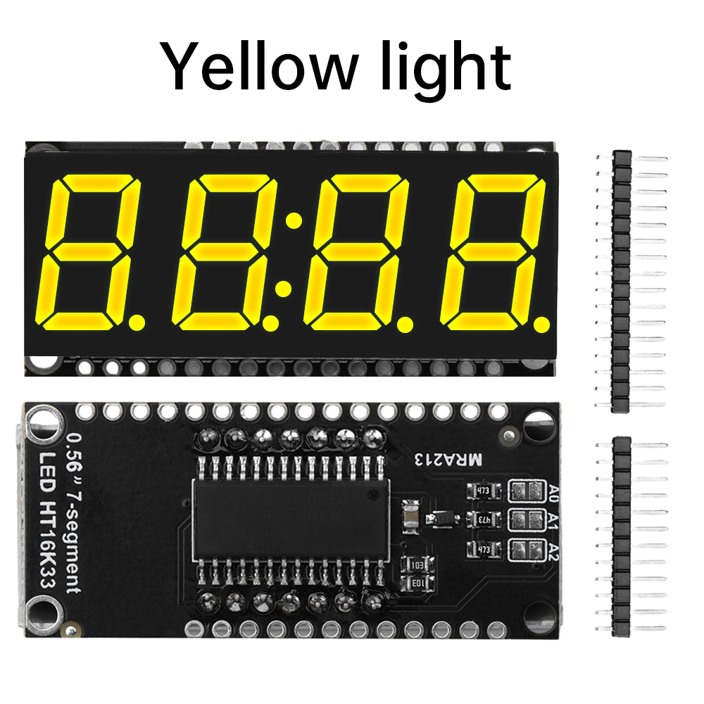 HT16K33 LED Display Module for Arduino 4 Digit 7 Segment 0.56 inch Time Clock Indicator Tube Module Red Blue Green Yellow White — reference image 6