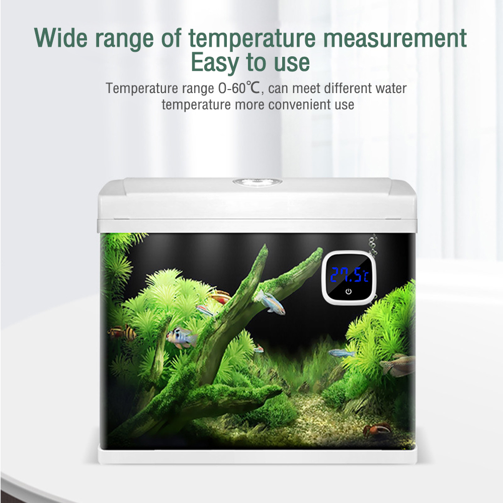 Fish Tank Thermometer High-precision Led Digital Display Electronic Aquarium Thermometer Tester Meter Gauge Dual Display White — reference image 3