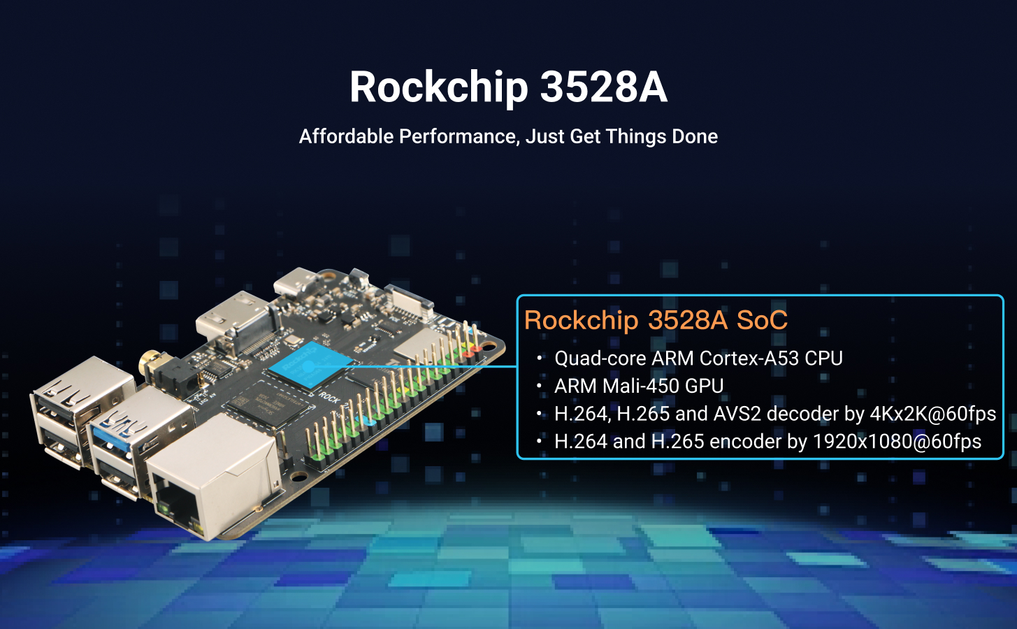 Radxa ROCK 2A RK3528A 4-core CPU, GPU, 4K HDMI and Gigabit Ethernet — reference image 1