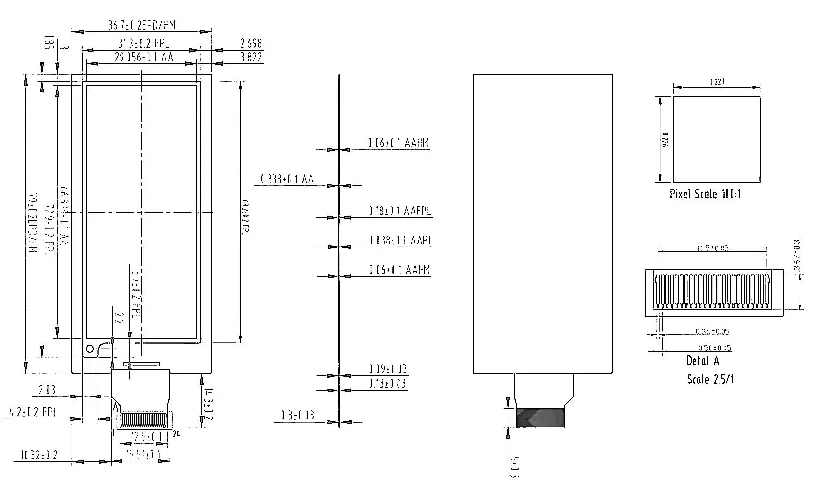 2.9 Inch E-Ink Flexible Ultra-thin 4 Grayscale 296×128 E-paper Display 0.3s Partial Refresh — reference image 2