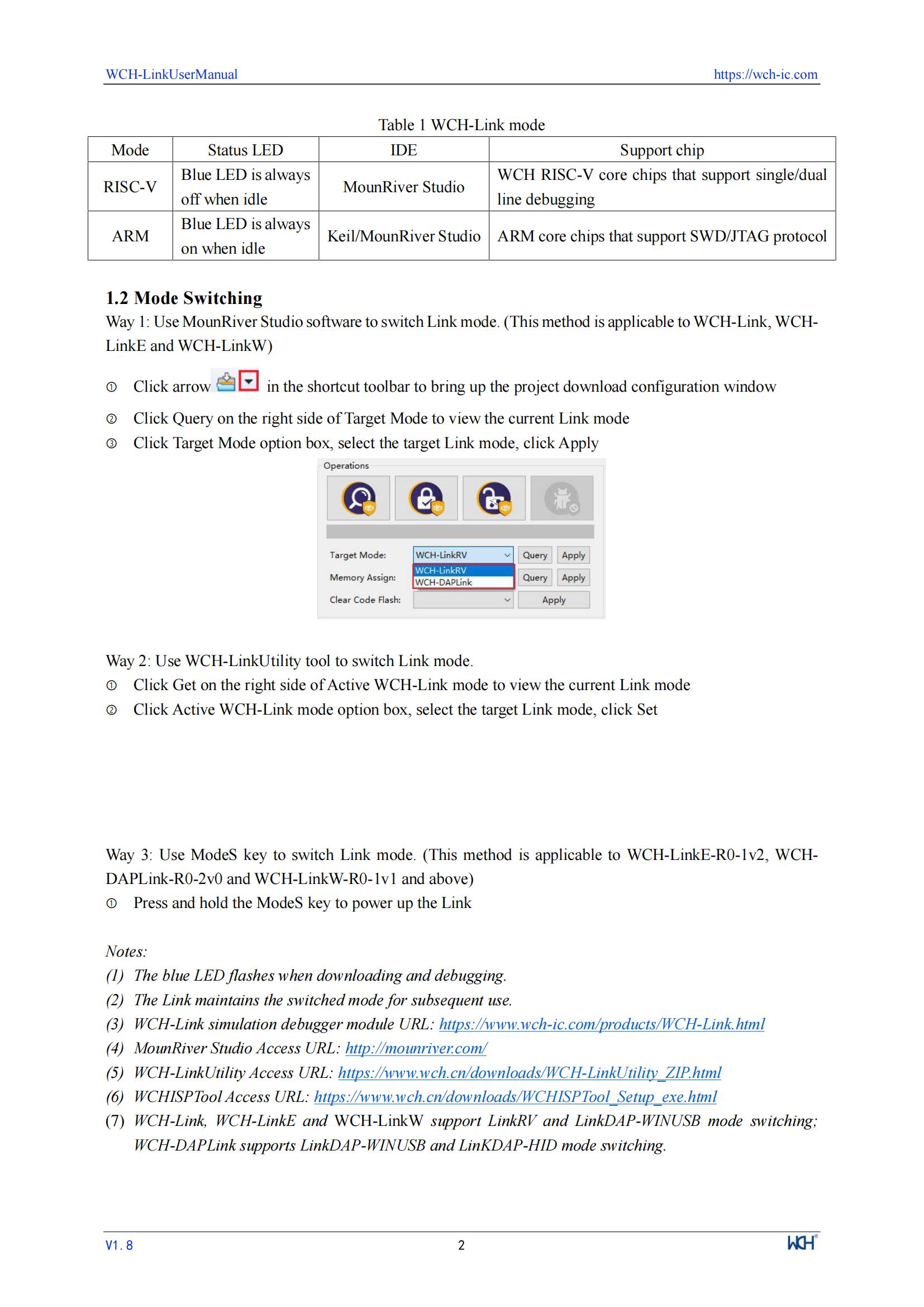 WCH LinkE Online Download Debugger Support WCH RISC-V Architecture MCU/SWD Interface ARM Chip 1 Serial Port to USB Channel — reference image 2