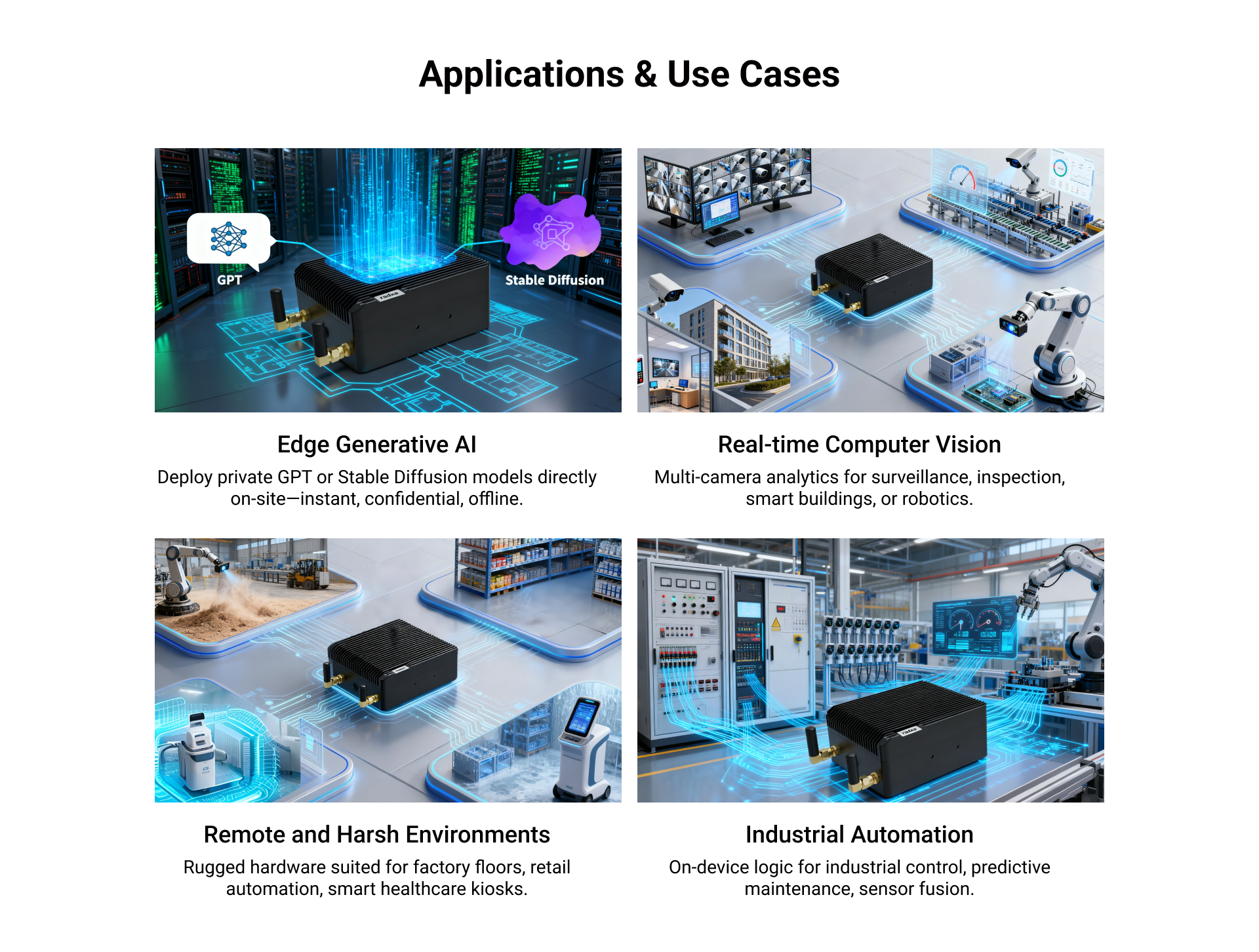 Radxa Fogwise AIRbox Q900, Edge AI, IQ-9075, 200 TOPS@INT8 (Sparse) ,Octa-core CPU high-performance GPU,36GB RAM 128UFS — reference image 13