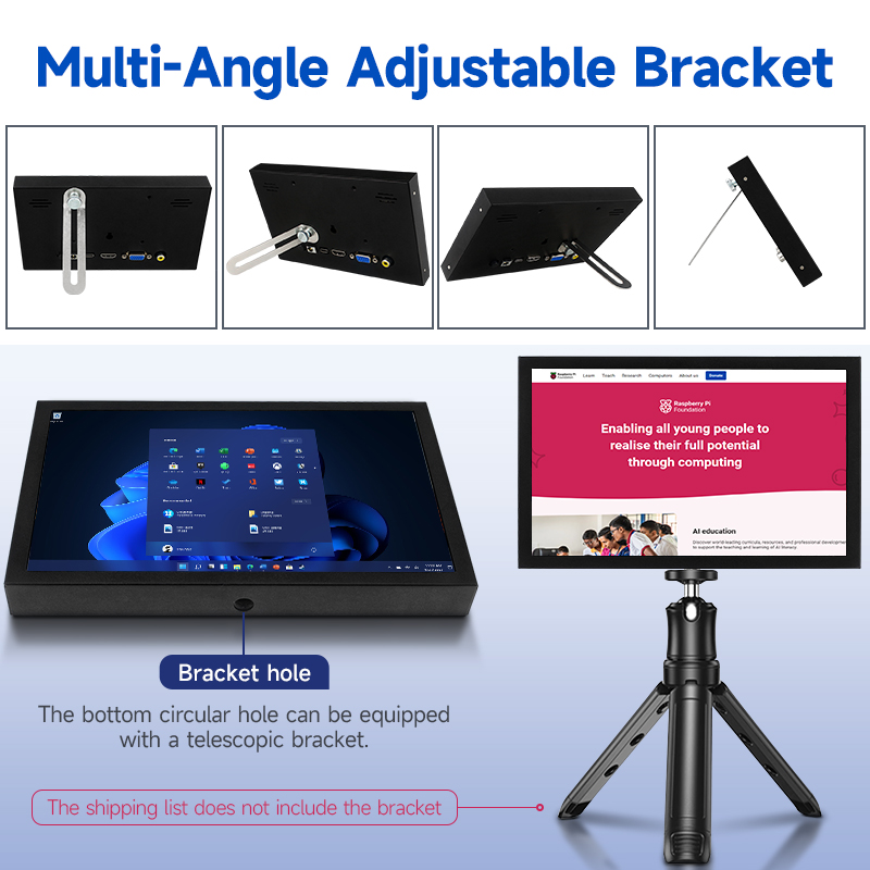 7 Inch Portable Display IPS 1024×600 LCD HDMI-compatible VGA AV Input DC Type C Power In for PC Laptop Camera TV Box DVD Screen — reference image 6